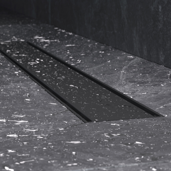 AM.PM W02SC-U11-060-04BM PrimeFlow Трап для душа линейный универс затвор Tile 60см цвет черн мат