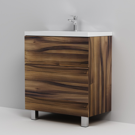 AM.PM M90FSX0752HF Gem, База под раковину, напольная, 75 см, 2 ящика, цвет: орех