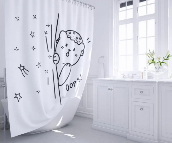 Шторка для ванны Fixsen Teddy Oops Белая ( FX-2505)