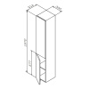 AM.PM M90CHR0306BM GEM, шкаф-колонна, подвесной, правый, 30 см, двери, push-to-open, цвет: черный матовый