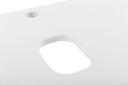 Столешница из МДФ, асимметричное правостороннее расположение отверстий для раковины и смесителя, 1204x462x19 EK-120-AS-BL-R Bianco Lucido