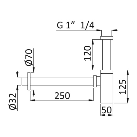 Сифон для раковины CEZARES CZR-B-SMQ-NOP