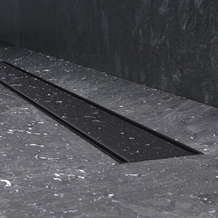 AM.PM W02SC-U11-080-04BM PrimeFlow Трап для душа линейный универс затвор Tile 80см цвет черн мат