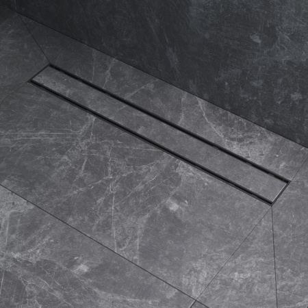 AM.PM W02SC-U11-060-04BM PrimeFlow Трап для душа линейный универс затвор Tile 60см цвет черн мат