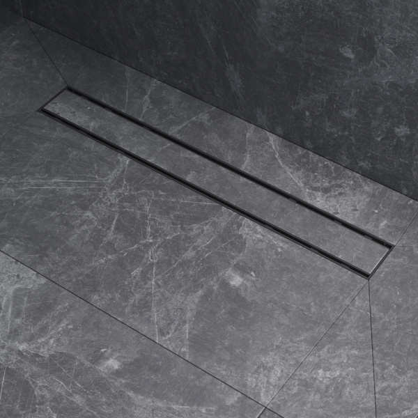 AM.PM W02SC-U11-060-04BM PrimeFlow Трап для душа линейный универс затвор Tile 60см цвет черн мат