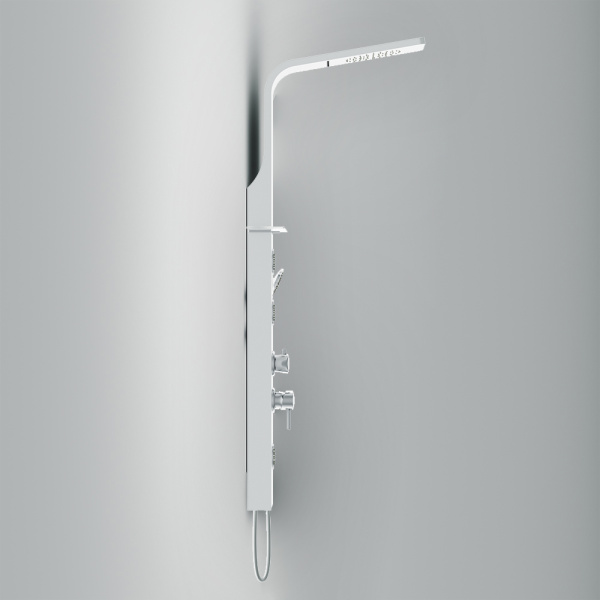 AM.PM W85P-2-136AW Joy Гидромассажная панель, 3 форсунки, полочка для аксессуаров, верхний душ, 1360Х320