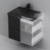 AM.PM M90FHX06022BM GEM, База под раковину, подвесная, 60 см, 2 ящика push-to-open, цвет: черный матовый