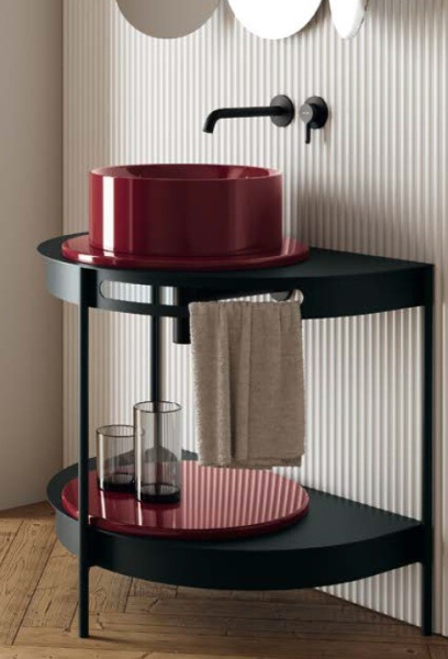 Столешница Scarabeo Sesto круглая шг 520*520 без выреза под раковину цвет-Cherry glossy 5063 65