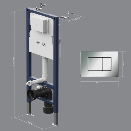 AM.PM I012709.0251 PrimeFit инсталляция для подвесного унитаза с клавишей PrimeFit S, хром глянц