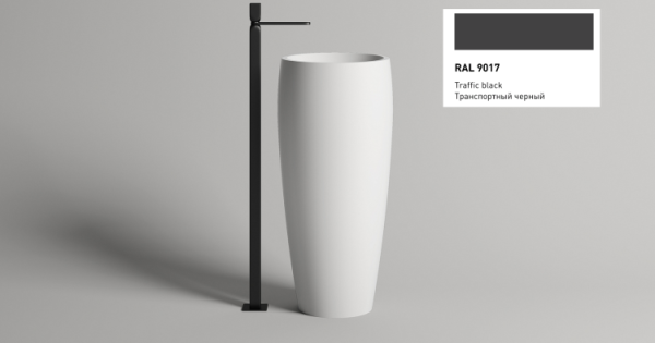 Раковина Salini Armonia 03 шгв 470*470*900 отверстия для смесителя-отсутствуют D602 цвет-RAL 9017 130113GF D602 RAL 9017