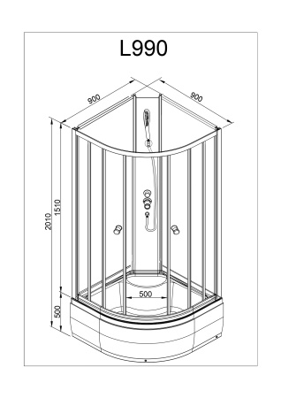 Душевая кабина AvaCan L990 N с гидромассажем