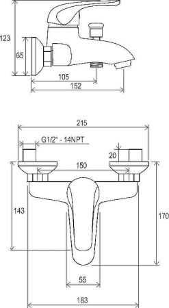 Комплект смесителей Ravak Rosa Set RS керамический картридж, хом (70508017)