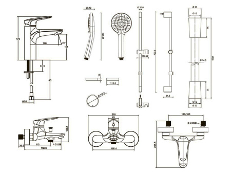 Комплект смесителей 3 в 1 Jacob Delafon Elite хром (E32911RU-CP)