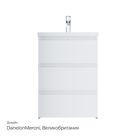 AM.PM M91FSX0602WG GEM S, База под раковину, напольная, 60 см, 3 ящика, белый глянец