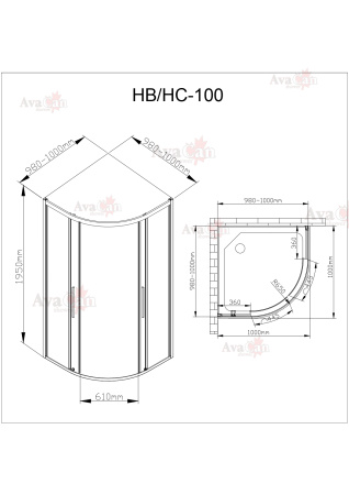 Душевой уголок AvaCan C01