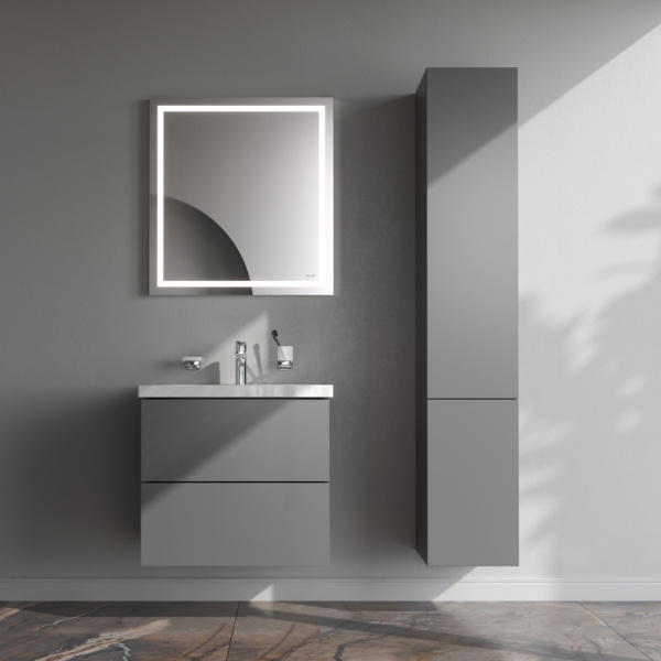 AM.PM M90FHX06022GM GEM, База под раковину, подвесная, 60 см, 2 ящика push-to-open, графит матовый