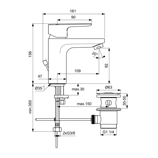 Ideal Standard CERAPLAN III BD005AA Набор 3-в-1 Смесители и душевой гарнитур