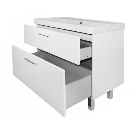 Комплект Тумба Azario Ника 90 Н 900х475х850 напольная, с раковиной Monte 90, белый матовый (CS00089956)