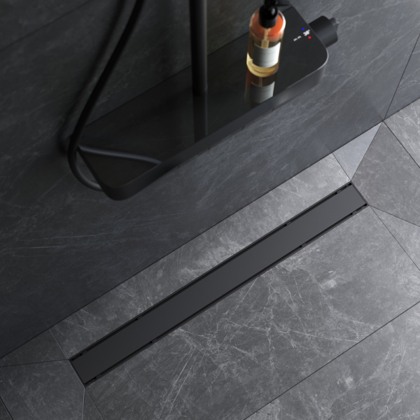 AM.PM W02SC-U11-080-04BM PrimeFlow Трап для душа линейный универс затвор Tile 80см цвет черн мат