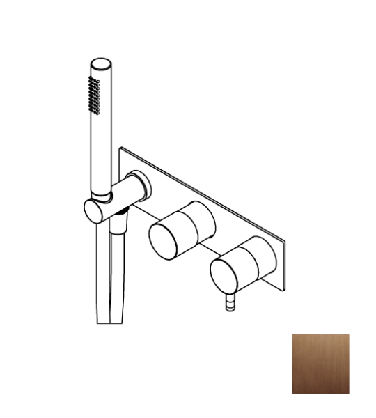 Смеситель для ванны и душа Ritmonio Diametro35 Inox цвет-Brushed Copper Stainless Steel PVD E0BA0466EF47