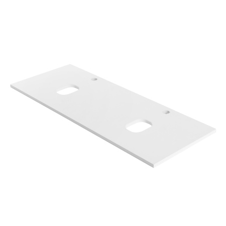 Столешница из МДФ с двумя отверстиями под раковину и с двумя отверстиями под смеситель, 1204x462x19 EK-120-2-BO Bianco Opaco