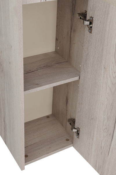 KRAFT Шкаф подвесной с двумя распашными дверцами с доводчиками, с двумя полками, правост. Rovere Galifax Bianco, 330x300x1600, KRAFT-1600-2A-SC-RGB-R