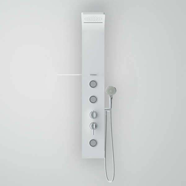 AM.PM W85P-2-136AW Joy Гидромассажная панель, 3 форсунки, полочка для аксессуаров, верхний душ, 1360Х320