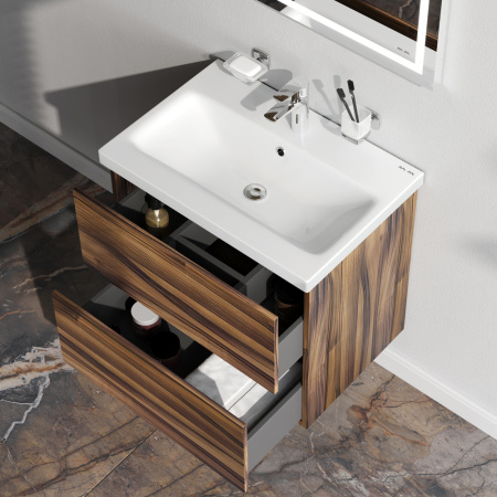 AM.PM M90FHX0602HF Gem, База под раковину, подвесная, 60 см, 2 ящика, цвет: орех