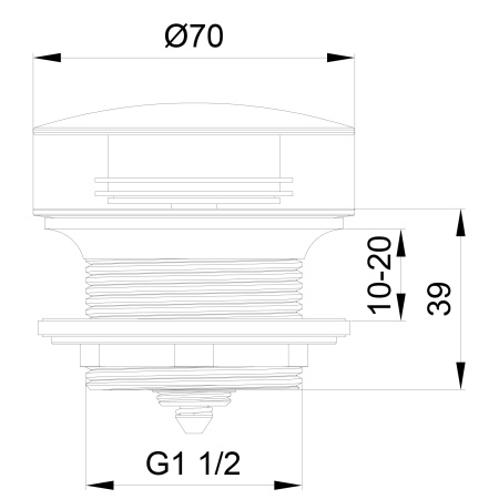 Донный клапан для ванны WONZON & WOGHAND, Брашированный никель (WW-SS105-BN)