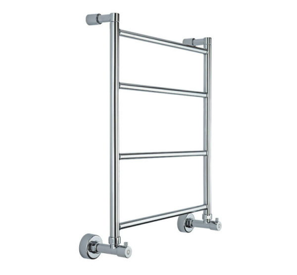 Полотенцесушитель Margaroli Mini 3-482 водяной ширина мм-535 глубина мм-135 высота мм-659 межосевое расстояние-470 мощность Вт-143 материал-латунь назначение-ГВС открытая/закрытая система отопления цвет-Brushed Gold крепления "лапкой"