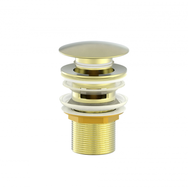 Донный клапан для раковины с переливом 1 1/4 WONZON & WOGHAND, Брашированное золото (WW-88SS01-BG)