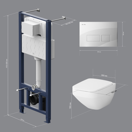AM.PM IS47001.50A1700 Инсталл с клав Pro S белый с подв унит Inspire V2.0 FlashClean с сид м/л
