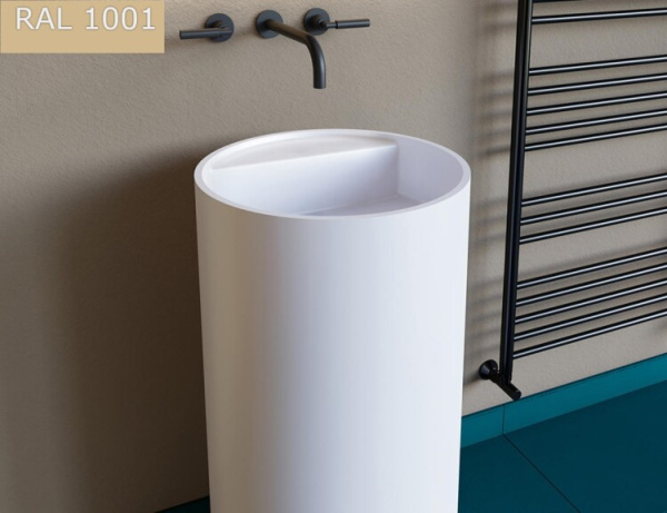 Раковина Salini Armonia Top шгв 450*450*850 отверстия для смесителя-отсутствуют цвет-RAL1001 Beige (ст.арт. 130124MRF RAL1001) 130124MF RAL1001