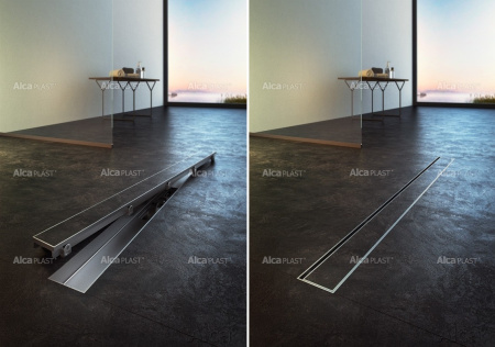 Решетка для душевых лотков Alcadrain (APZ6, APZ16) дизайн FLOOR, под кладку плитки (FLOOR-750)