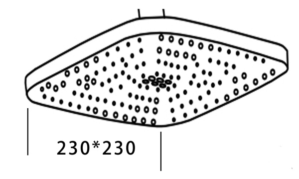 Верхний душ VODA (VTS03Black)