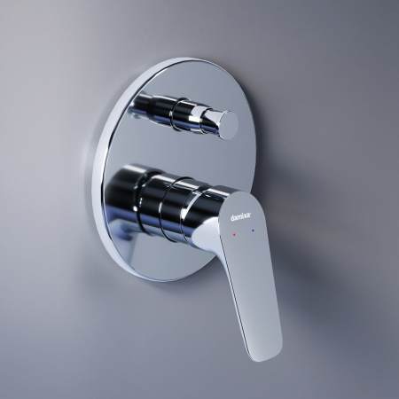 Damixa 777100000 Jupiter, смеситель монтируемый в стену ванной - душевой, хром