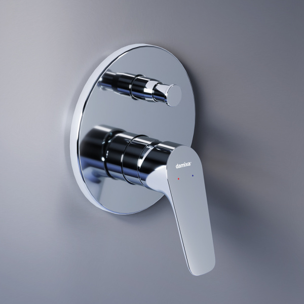 Damixa 777100000 Jupiter, смеситель монтируемый в стену ванной - душевой, хром