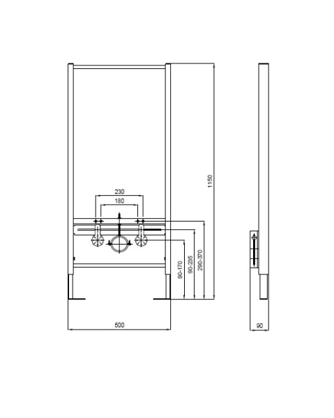 Инсталляция для подвесного биде Aquatek Standart INSB-0000001, 1130*500*90 мм