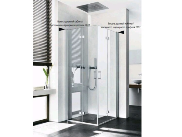 Дверь Kermi Diga шв 1000*2017 серебристый глянцевый цвет стекла-прозрачный KermiCLEAN DI 2CL 10020 VP K