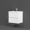 AM.PM M90FHX06022WG GEM, База под раковину, подвесная, 60 см, 2 ящика push-to-open, цвет: белый, глянец
