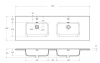 Керамическая раковина с двумя чашами BB1400-2-ETL, 1410x460x175