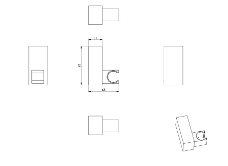 Настенный держатель WONZON & WOGHAND, Черный матовый (WW-994201-MB)
