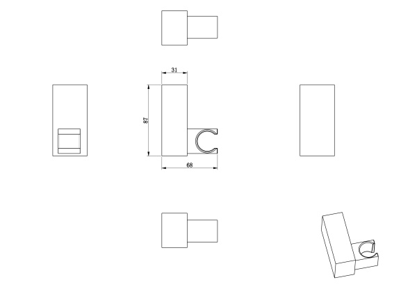 Настенный держатель WONZON & WOGHAND, Черный матовый (WW-994201-MB)