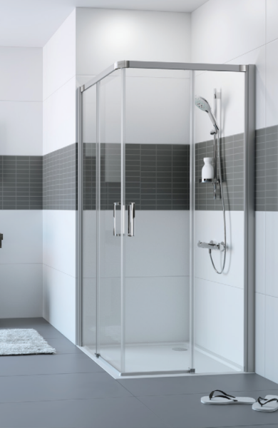 Душевое ограждение Huppe Design Pure шгв 900*900*2000 блестящее серебро цвет стекла-прозрачный 21HL11 0900 92 7000 900*900*2000