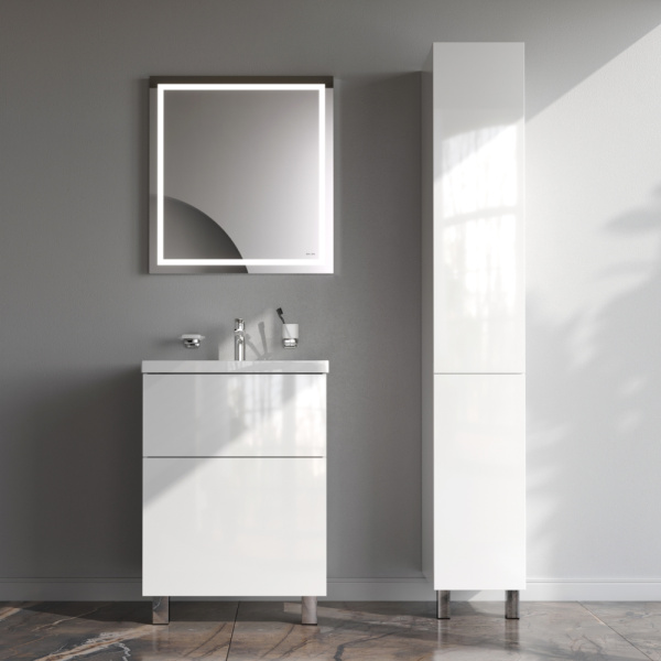 AM.PM M90FSX06022WG32 GEM, База под раковину, напольная, 60 см, 2 ящика push-to-open, цвет: белый, глянец