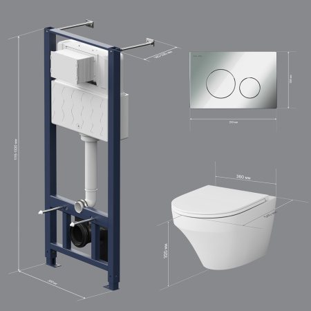 AM.PM IS49051.501700 Инсталл с клав Pro L глянц хром с подв унит Inspire FlashClean с сид м/л