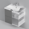 AM.PM M90FHX06022GM GEM, База под раковину, подвесная, 60 см, 2 ящика push-to-open, графит матовый