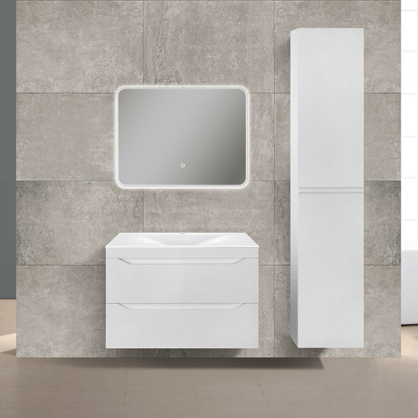 Тумба под раковину Vincea Fine 800 подвесная, 2 выкатных ящика soft close, G.White