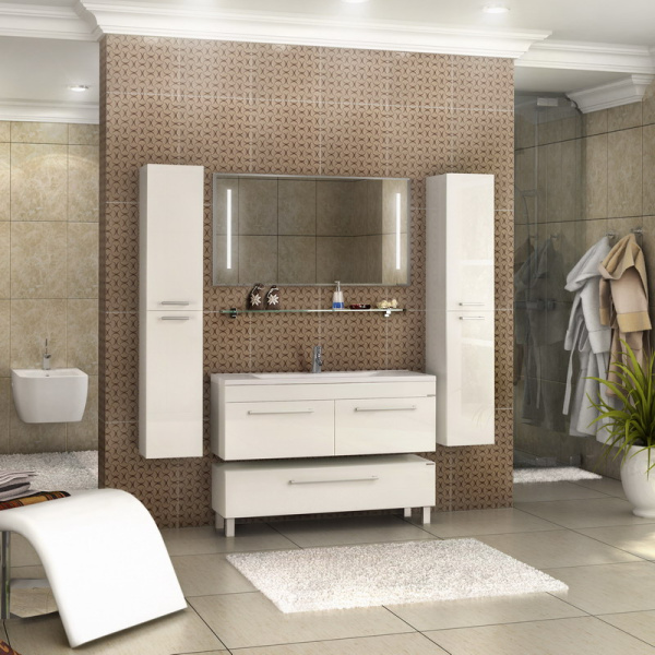 Комод AQUATON Мадрид 120 с ящиком, белый (1A168803MA010)