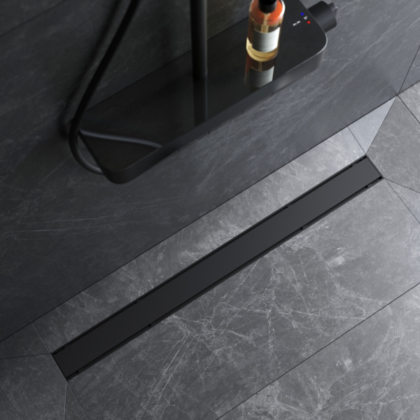 AM.PM W02SC-U11-090-04BM PrimeFlow Трап для душа линейный универс затвор Tile 90см цвет черн мат